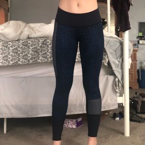 Blue patterned Lululemon leggings